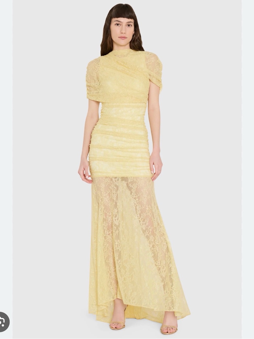 Amanda Uprichard Evianna Lace gown in Cornsilk